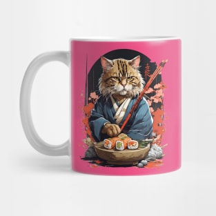 Cool Cat Sushi Art Mug